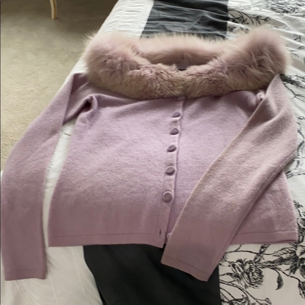 Cashmere buttoned down purple sweater